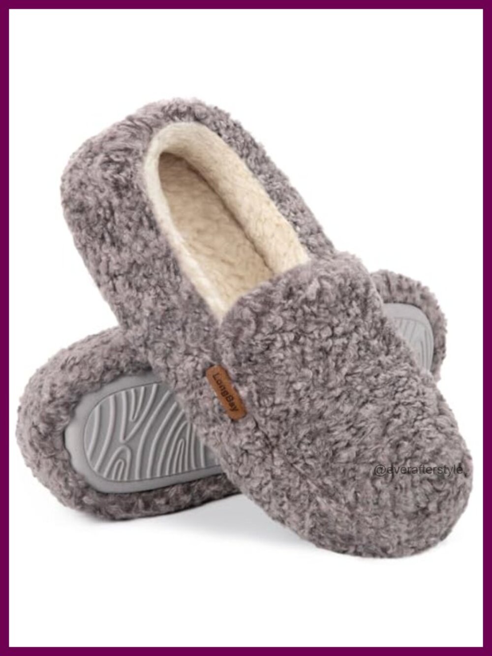 Shearling Upper Plush Sherpa Lined Memory Foam Slippers